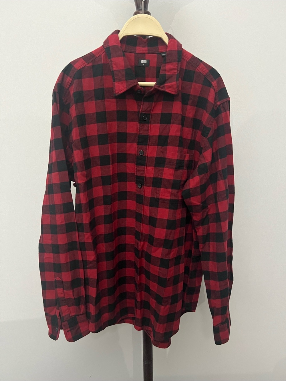 Uniqlo Red and Black Buffalo Plaid Button-Down Shirt